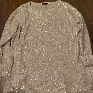Sparkling Beige Sequin Party Eras Sweater